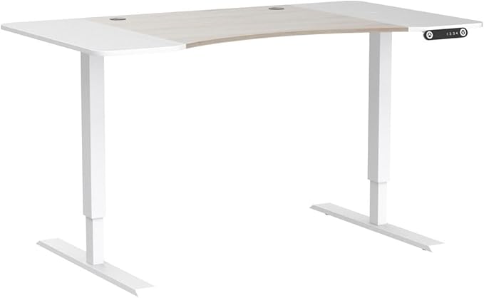 63 Inch Dual Motor Electric Standing Desk, Height Adjustable Sit Stand Desk with Memory Control and Spacious Desktop for Home Office