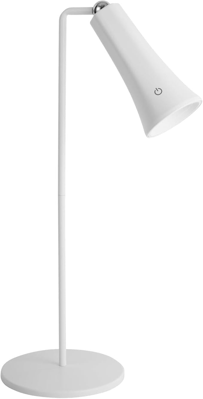 Rechargeable LED Desk Lamp, 4-in-1 Cordless Table Lamp, Magnetic Wall Mount LED Light, with Stepless Brightness, 3 Color Dimmable, 360° Rotation, For Reading, Office, Bedroom,Working, Hallway (White)