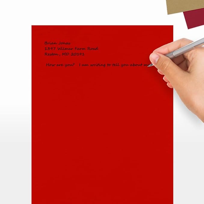 LUXPaper 8.5" x 11" Paper | Letter Size | Holiday Red | 60lb. Text | 50 Qty