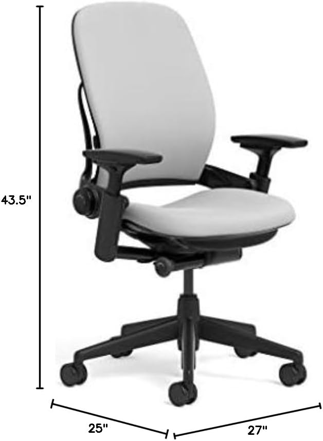 Steelcase Leap Office Chair, Black Frame and Cogent Connect Nickel Fabric