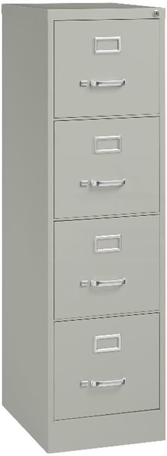 Pemberly Row Set of 3 4-Drawer Letter Width Vertical File Cabinet in Light Gray