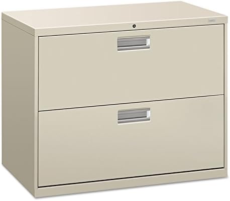 HON 600 Series Standard File Cabinet - 36" x 19.25" x 28.38" - Steel - 2 x File Drawer(s) - Legal, Letter - Interlocking, Leveling Glide, Ball-bearing Suspension, Recessed Handle, Label Holder, Durable - Gray