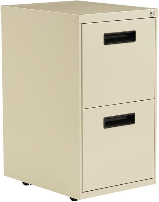 Alera PAFFPY Two-Drawer Metal Pedestal File, 14 7/8w x 19-1/8d x 27-3/4h, Putty