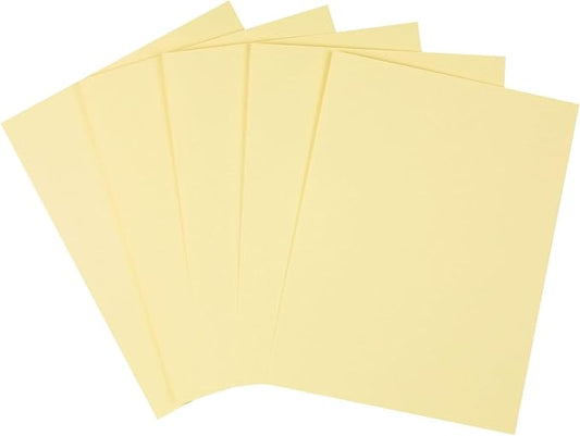 Staples Cover Stock Paper 67 lbs 8.5-Inch x 11-Inch Canary 250/Pack, For Office, School & Home