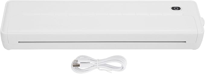 ZJchao Portable A4 Thermal Printer Inkless Mobile Printer for Home and Office (White)