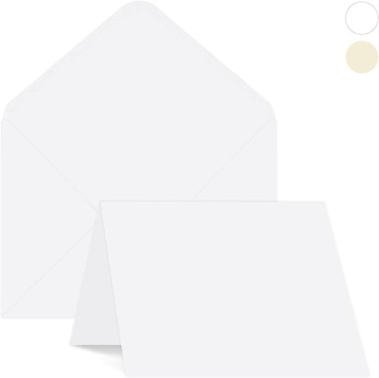 Heavyweight 5 X 7 Blank White Cards and Envelopes A7 Printable Heavyweight Folded Cardstock 110LB Greeting Cards Envelops for Wedding Invitations Card Making, Photo Card, DIY Embroidery