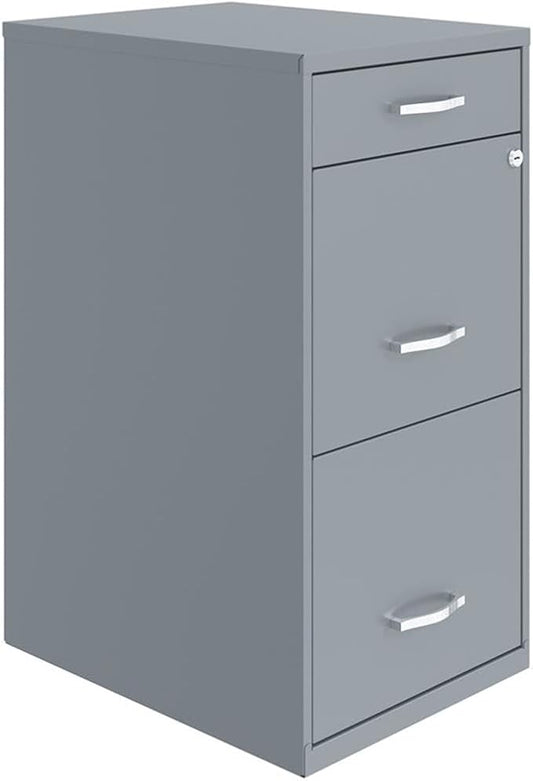 Hirsh Industries Space Solutions 18 inch 3 Drawer Metal File Cabinet with Pencil Drawer Gray