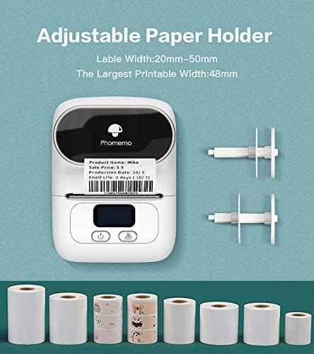 Phomemo M110 Label Maker with 3 Rolls 1.97"x3.15"(50x80mm) Thermal Labels, Bluetooth Thermal Label Maker Printer Apply to Labeling, Office, Cable, Retail, Barcode, Compatible with Android & iOS