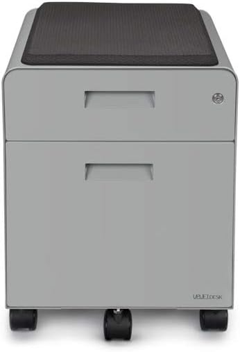 2-Drawer File Cabinet with Seat, Rolling (Gray) by Uplift Desk