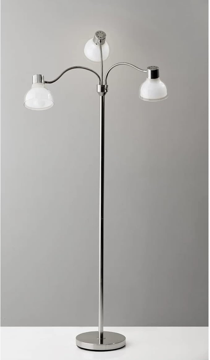 Adesso 3577-22 Vivian Floor Lamp, 60.25 in, 60W Type A Bulb (Not Included), Brushed Steel, 1