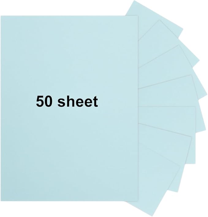 50 Sheets 8.5" x 11" Pastel Blue Cardstock, Heavyweight Cardstock Sheets Blank Invitation Paper Greeting Cards Printable, 75lb Cover 200 GSM