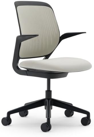 Steelcase Cobi Chair: Fixed Arms - Standard Carpet Casters - Cogent Coconut Fabric