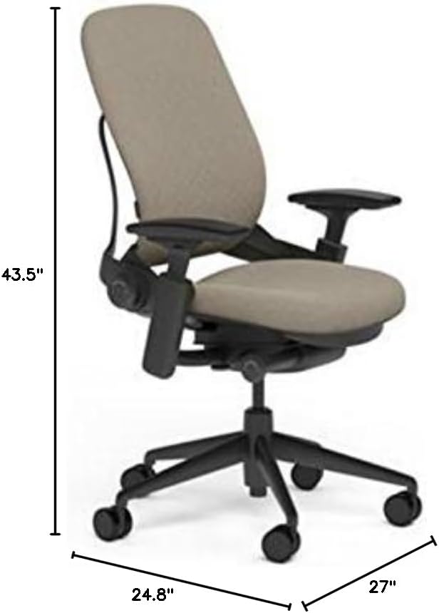 Steelcase Leap Office Chair, Black Frame and Buzz2 Sable Fabric