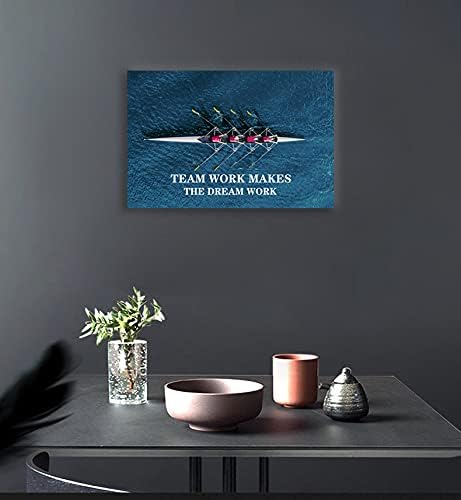Motivational Wall Art Motivational Poster Team Work Makes The Dream Entrepreneur Canvas Printmaking Inspiring Motto Picture Modern Art Home Office Decoration Ready to Hang[12''W X 18''H]