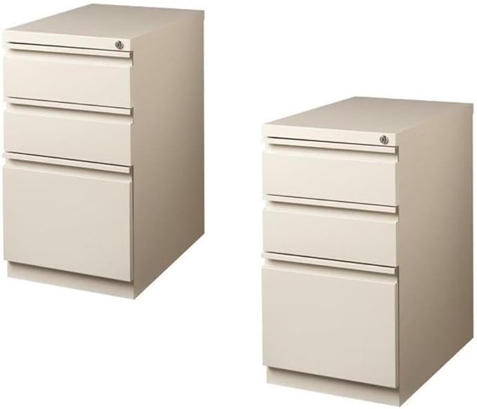 Hirsh Industries Value Pack (Set of 2) 3 Drawer Mobile File Cabinet File in Putty