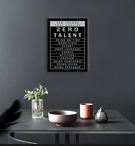 Inspirational Canvas Wall Art Ten Things That Require Zero Talent Inspirational Painting Entrepreneur Quote Poster Printing Artwork Home Office Bedroom Decoration Frame Ready to Hang[18" W x 24" H]