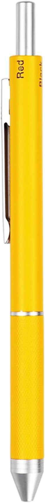 DUNBONG 4 in 1 Multicolor pen, Metal Cased Multifunction Pen, 0.5mm Mechanical Pencil, Red, Blue and Black Ball Pen, 1-Count (Yellow)