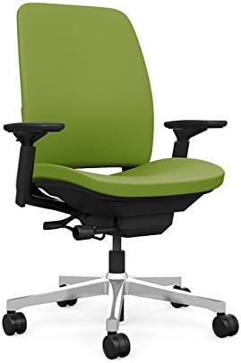 Steelcase Amia Task Chair: Black Frame/Polished Aluminum Base - 4 Way Adjustable Arms - Hard Floor Casters
