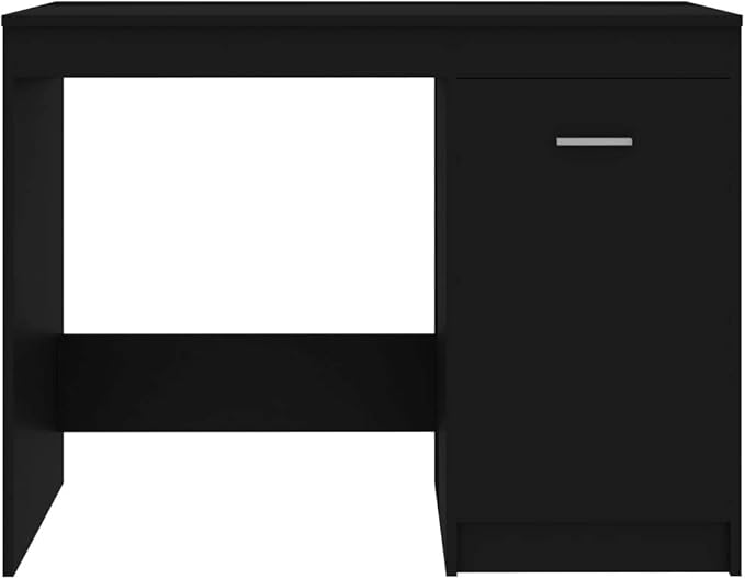 Modern Writing Computer Desk, Home Office Desk Writing Study Table PC Desk Workstation for Bedroom, Black 39.4"x19.7"x29.9" Engineered Wood(J)