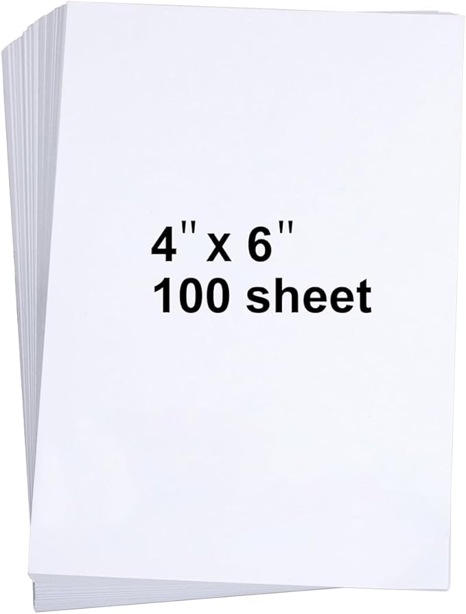 100 Sheets 4" X 6" White Cardstock, Heavyweight Cardstock Sheets Blank Invitation Paper Greeting Cards Printable, 75lb Cover 200 GSM/White
