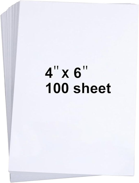 100 Sheets 4" X 6" White Cardstock, Heavyweight Cardstock Sheets Blank Invitation Paper Greeting Cards Printable, 75lb Cover 200 GSM/White