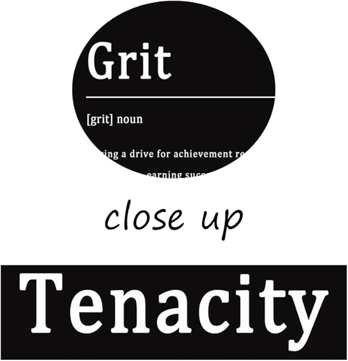 Motivational Canvas Wall Art Inspirational Office Painting Tenacity Noun Grit Noun Positive Quotes Picture Framed Grind Verb Posters Prints for Office Home Living Room Wall Decor[72''Wx 36''H]