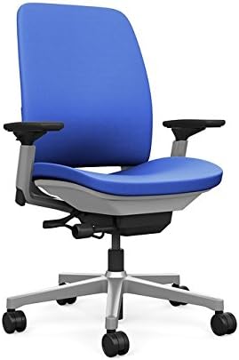 Steelcase Amia Task Chair: Platinum Frame/Base - 4 Way Adjustable Arms - Standard Carpet Casters