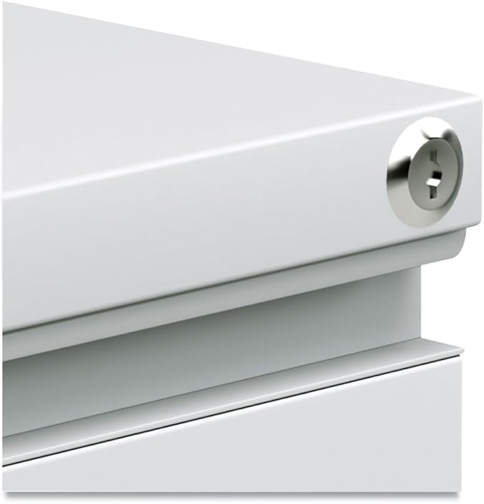 Alera PBBBFLG Three-Drawer Pedestal File with Full-Length Pull, 14 7/8 x 19 1/8, Light Gray