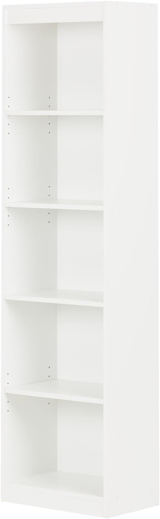 South Shore Axess 5-Shelf Narrow Bookcase, Pure White