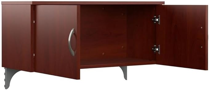 Bush Business Furniture Office in an Hour 3 Drawer Rolling File Cabinet in Hansen Cherry | Mobile Under Desk Drawers for Letter, Legal, and A4-Size Document Storage
