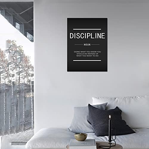 Discipline Inspirational Painting Poster Canvas Wall Art Print Artwork Inspiring Wall Street Entrepreneur Proverb Inspiration Picture Office Decoration Gym Bedroom Frame Ready to Hang[18" W x 24" H]