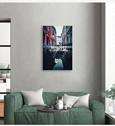 Inspirational Canvas Wall Art Mindset is Everything Inspiring Animal Poster Dove and Eagle Painting Printing Art Modern Home Decoration Frame Living Room Office Ready to Hang[24''W x 36''H]
