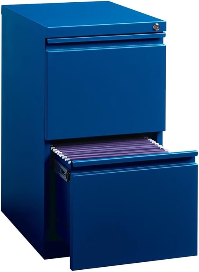 Hirsh Industries 20" Deep 2 Drawer Mobile File Cabinet File in Blue