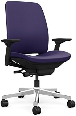 Steelcase Amia Task Chair: Black Frame/Polished Aluminum Base - 4 Way Adjustable Arms - Hard Floor Casters