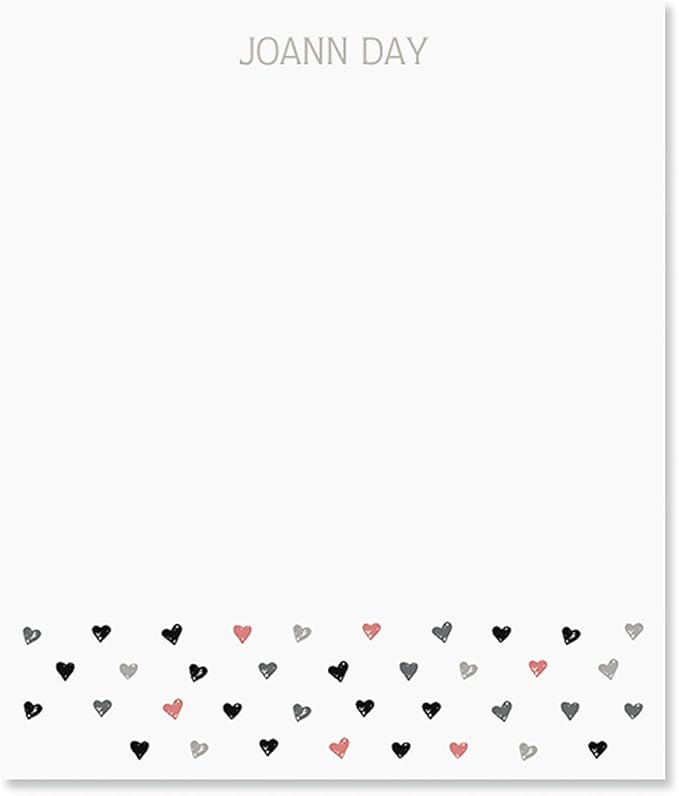 Current Mini Hearts Personalized Notepad Sets - Set of 4, 100-sheet pads, Add Your Name, Largest pad 4-1/4" x 6-3/4", Personalized Stationery, Graduation Gift