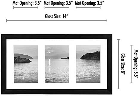 Americanflat 4x6 Collage Picture Frame with Shatter-Resistant Glass - Fits Three 4x6 Photos or Use as One 8x16 Picture Frame - Signature Collection - Collage Frames for Tabletop and Wall - Black
