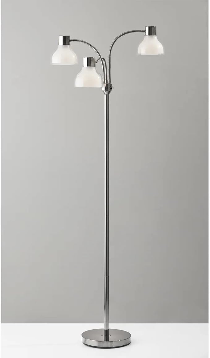 Adesso 3577-22 Vivian Floor Lamp, 60.25 in, 60W Type A Bulb (Not Included), Brushed Steel, 1