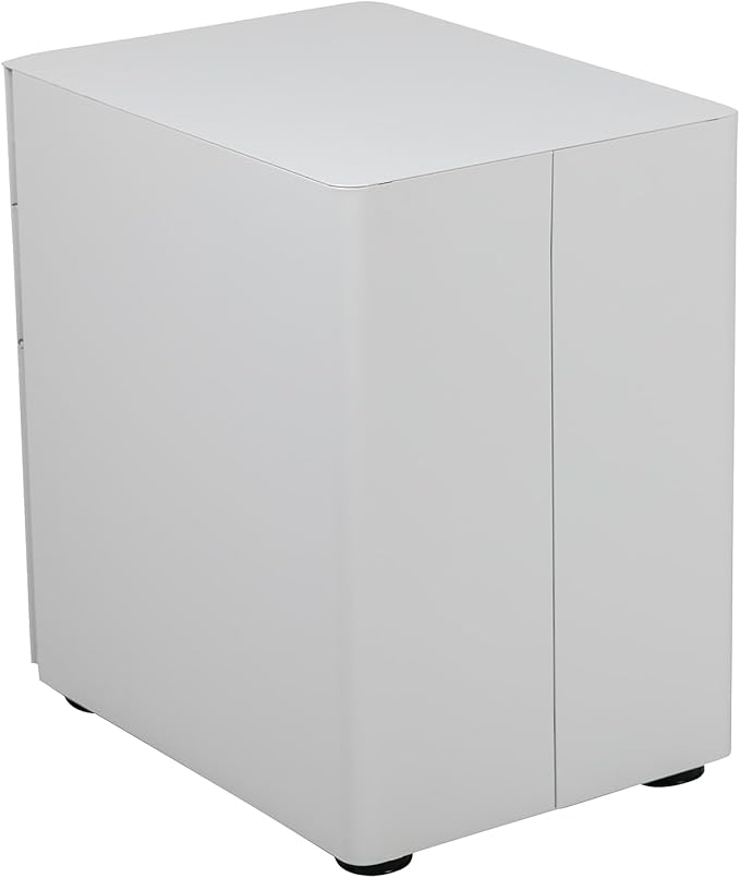 Flash Furniture Warner Modern 3-Drawer Mobile Locking Filing Cabinet with Anti-Tilt Mechanism and Hanging Drawer for Legal & Letter Files, White