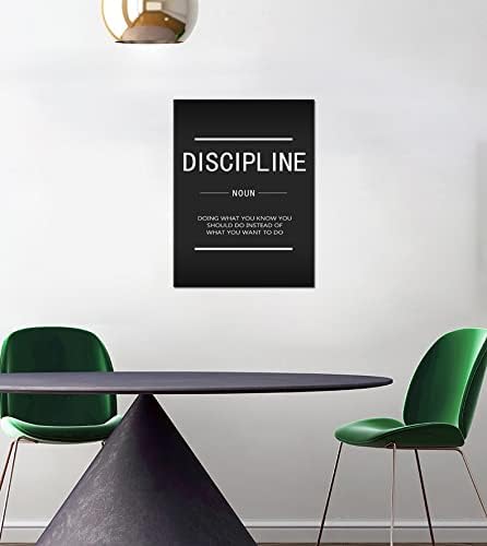 Discipline Inspirational Painting Poster Canvas Wall Art Print Artwork Inspiring Wall Street Entrepreneur Proverb Inspiration Picture Office Decoration Gym Bedroom Frame Ready to Hang[18" W x 24" H]