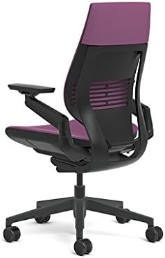 Steelcase Gesture Office Chair - Cogent Connect Concord Upholstered Wrapped Back Black Frame Low Seat Black Seat/Back/Arms Hard Floor Caster Wheels