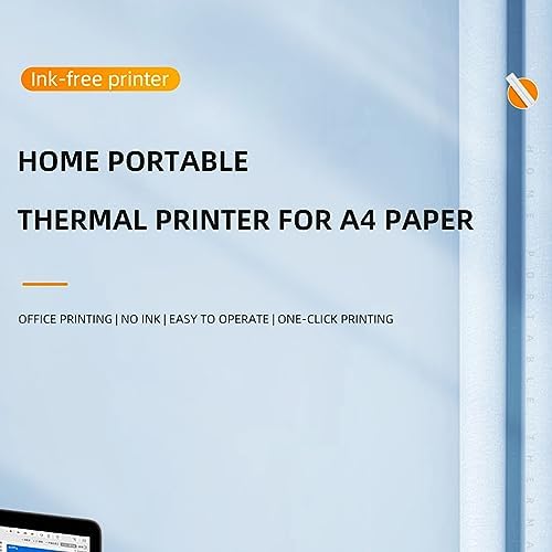 Diydeg -2180 Portable A4 Bluetooth Thermal Printer, Inkless, Monochrome, for iOS & Android, Office Use