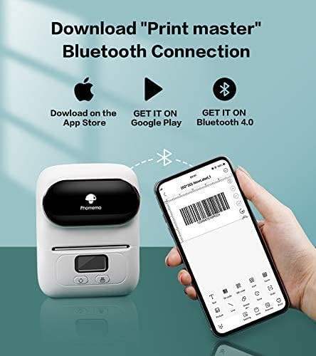 Phomemo M110 Label Maker with 3 Rolls 1.96’’ x 2.75’’ (50x70mm) Thermal Labels, Bluetooth Thermal Label Maker Printer Apply to Labeling, Office, Cable, Retail, Barcode, Compatible with Android & iOS