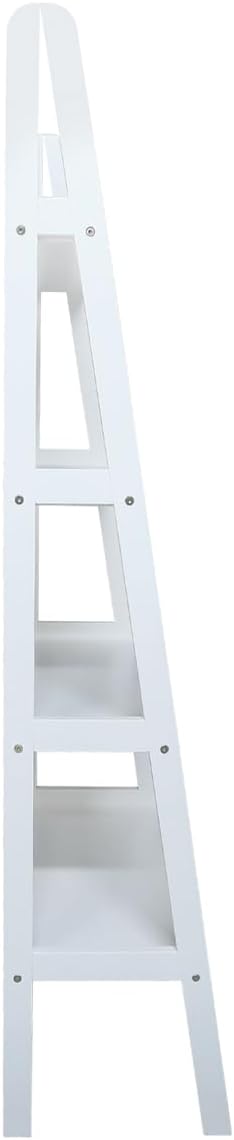 Casual Home 100% Solid Wood 4-Shelf Ladder Bookcase, Standard, 60" H, White