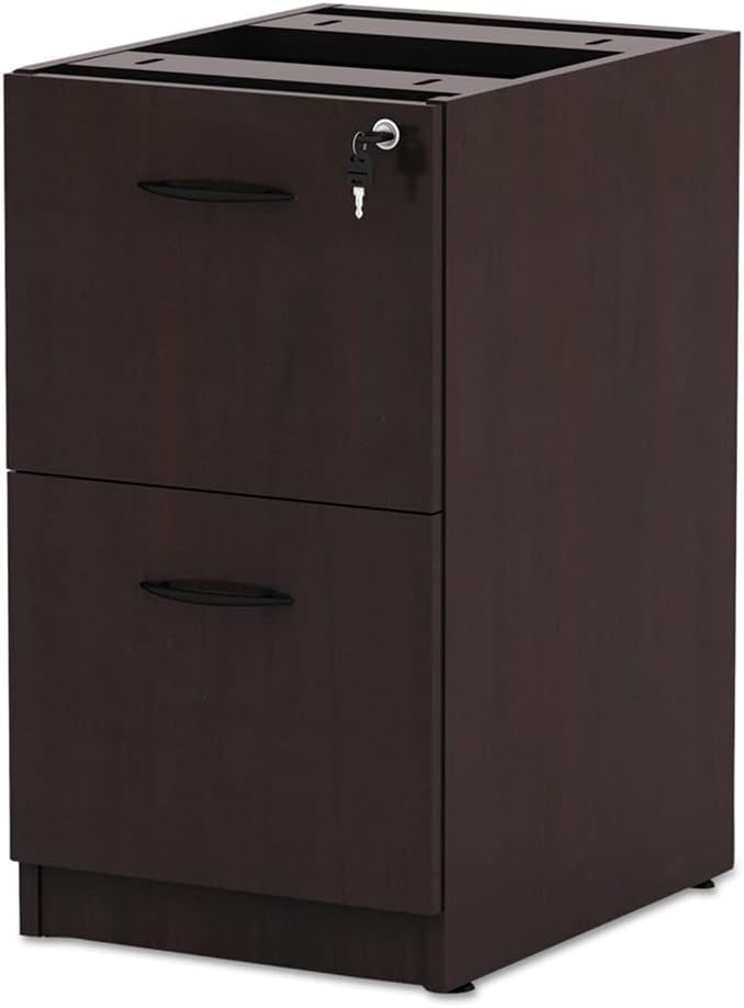 Alera Alera Valencia Series Full Pedestal File, Left Or Right, 2 Legal/Letter-Size File Drawers, Mahogany, 15.63" X 20.5" X 28.5"