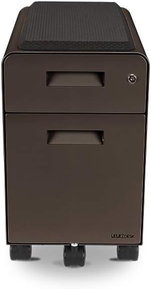 UPLIFTDESK Narrow 2-Drawer File Cabinet with Seat, Rolling (Industrial Style)