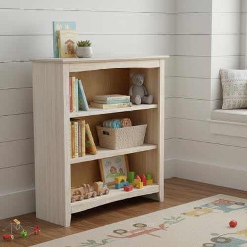 International Concepts Shaker Bookcase, 36-Inch High, Solid Parawood, Unfinished