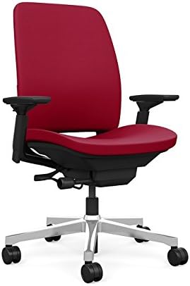 Steelcase Amia Task Chair: Black Frame/Polished Aluminum Base - 4 Way Adjustable Arms - Hard Floor Casters