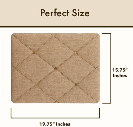 Burlap Covered with Criss-Cross Twine Bulletin Picture & Memo Board, 19.75 x 15.75