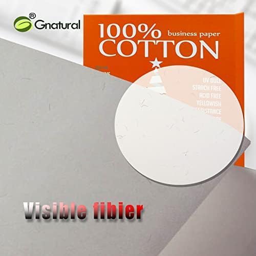 100% Cotton Premium Business Paper, 8.5x11 Inch Inkjet Laser Printing 36GSM Waterproof, 200 Sheets, White Color