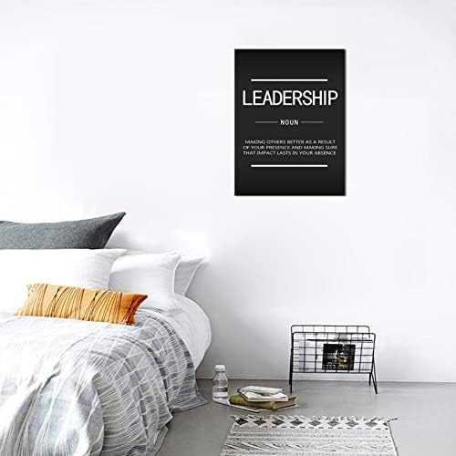 Leadership Noun Inspirational Wall Street Entrepreneur Quotes Proverbs Inspirational Canvas Wall Art Painting Poster Print Artwork Home Decor Company Office Frame Ready to Hang[18" W x 24" H]